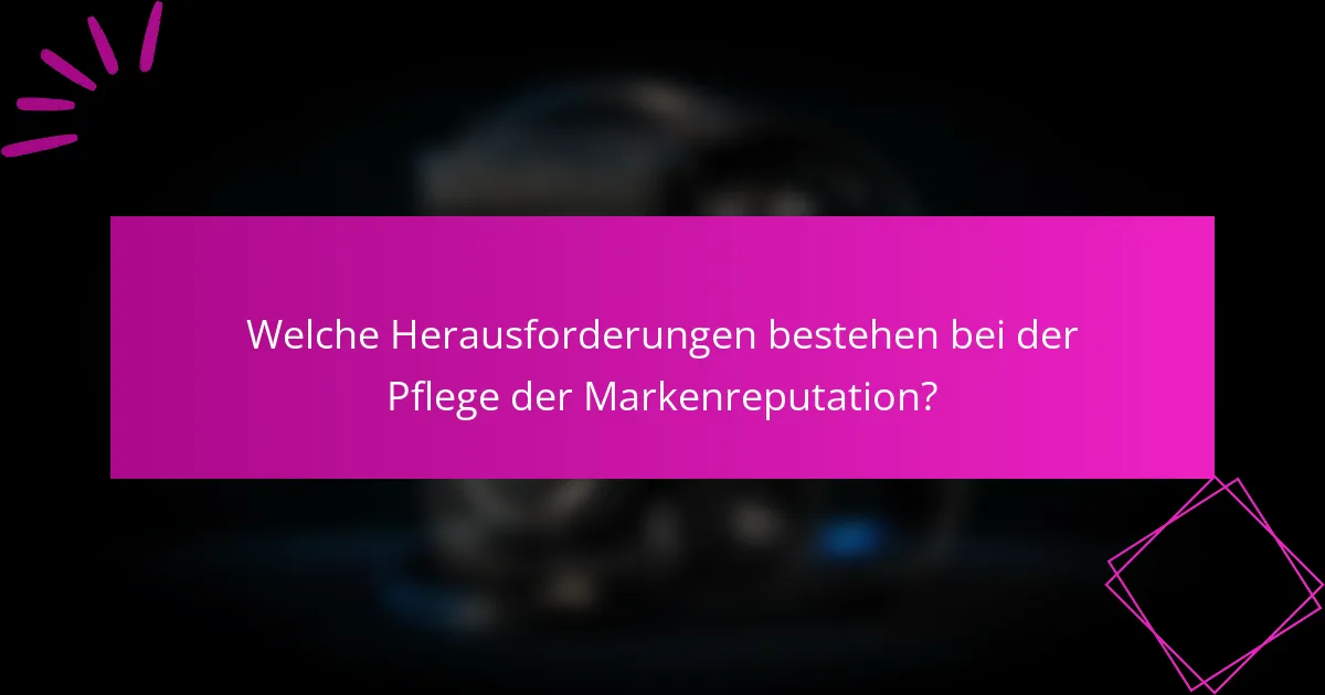 Welche Herausforderungen bestehen bei der Pflege der Markenreputation?