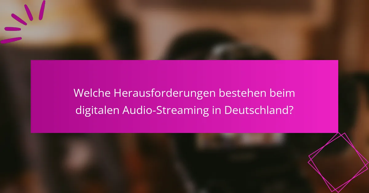 Welche Herausforderungen bestehen beim digitalen Audio-Streaming in Deutschland?