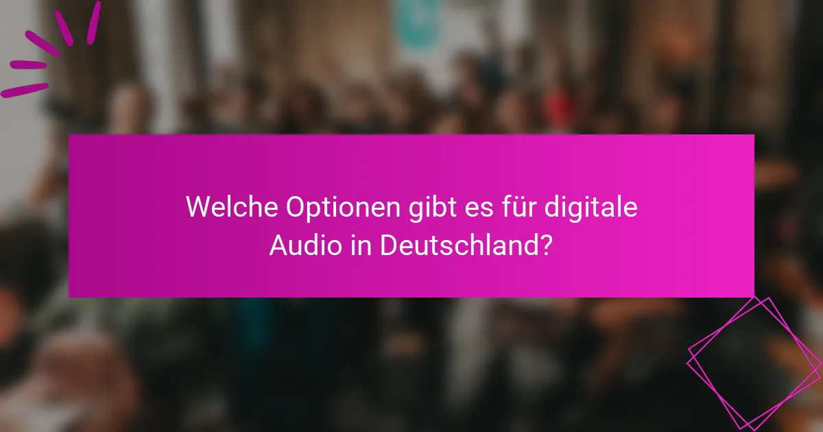 Welche Optionen gibt es für digitale Audio in Deutschland?