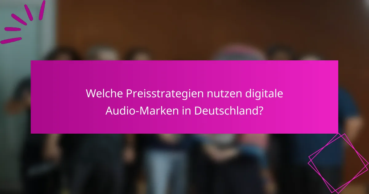 Welche Preisstrategien nutzen digitale Audio-Marken in Deutschland?