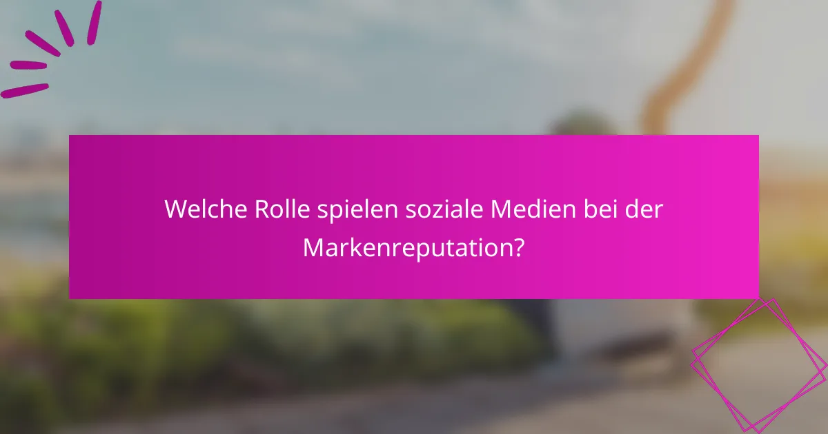 Welche Rolle spielen soziale Medien bei der Markenreputation?