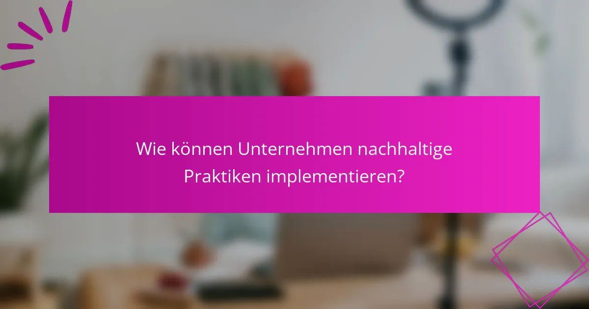 Wie können Unternehmen nachhaltige Praktiken implementieren?