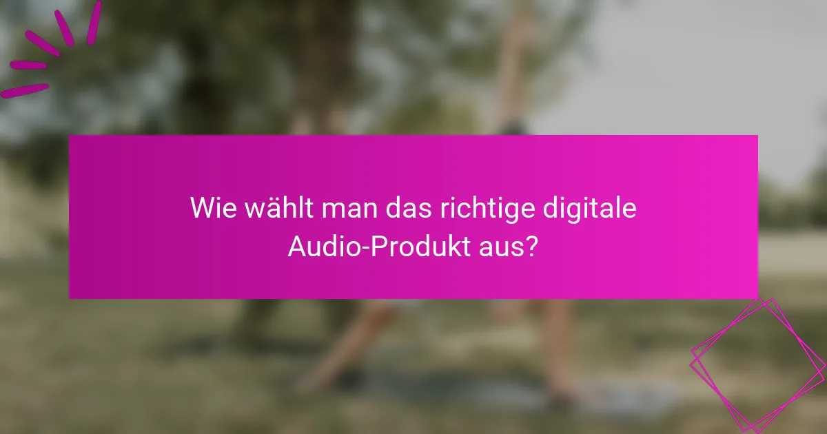 Wie wählt man das richtige digitale Audio-Produkt aus?
